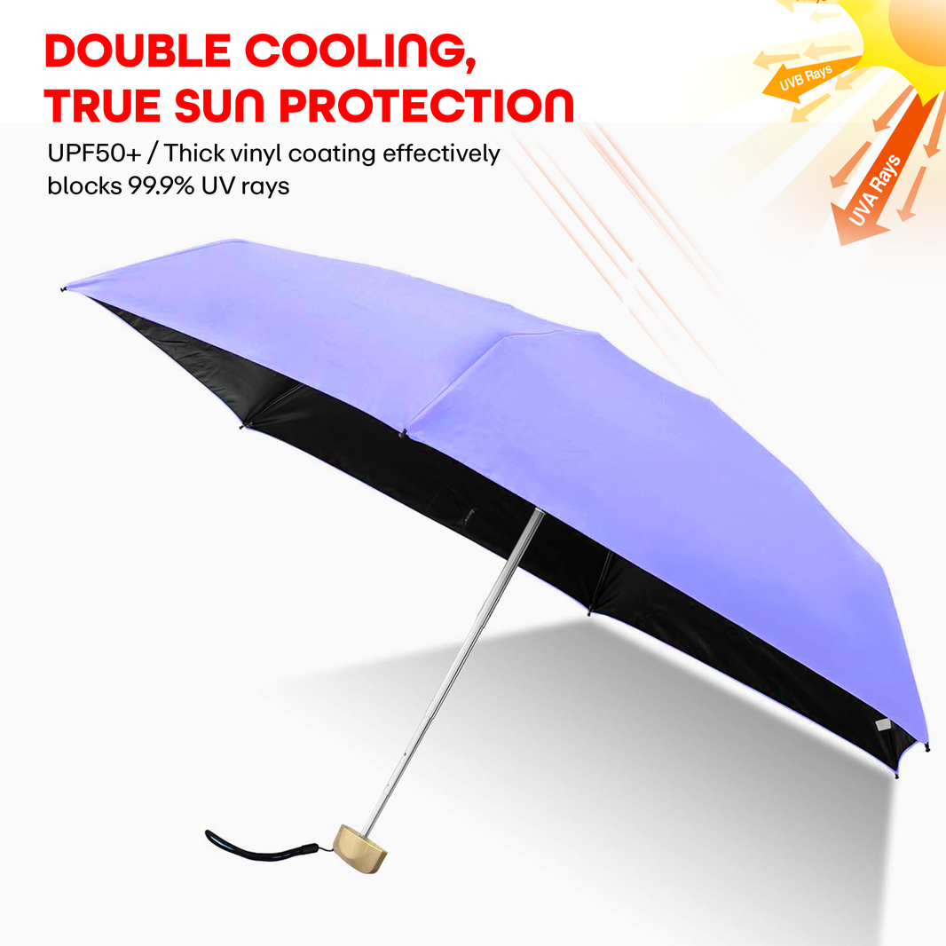 PRIME PICK Compact Travel Umbrella - Windproof & UV Protection Mini Umbrella with Anti-Slip Handle for Men, Women, & Kids - Lightweight, Foldable, 95% UV Block, Rain & Sun Coverage