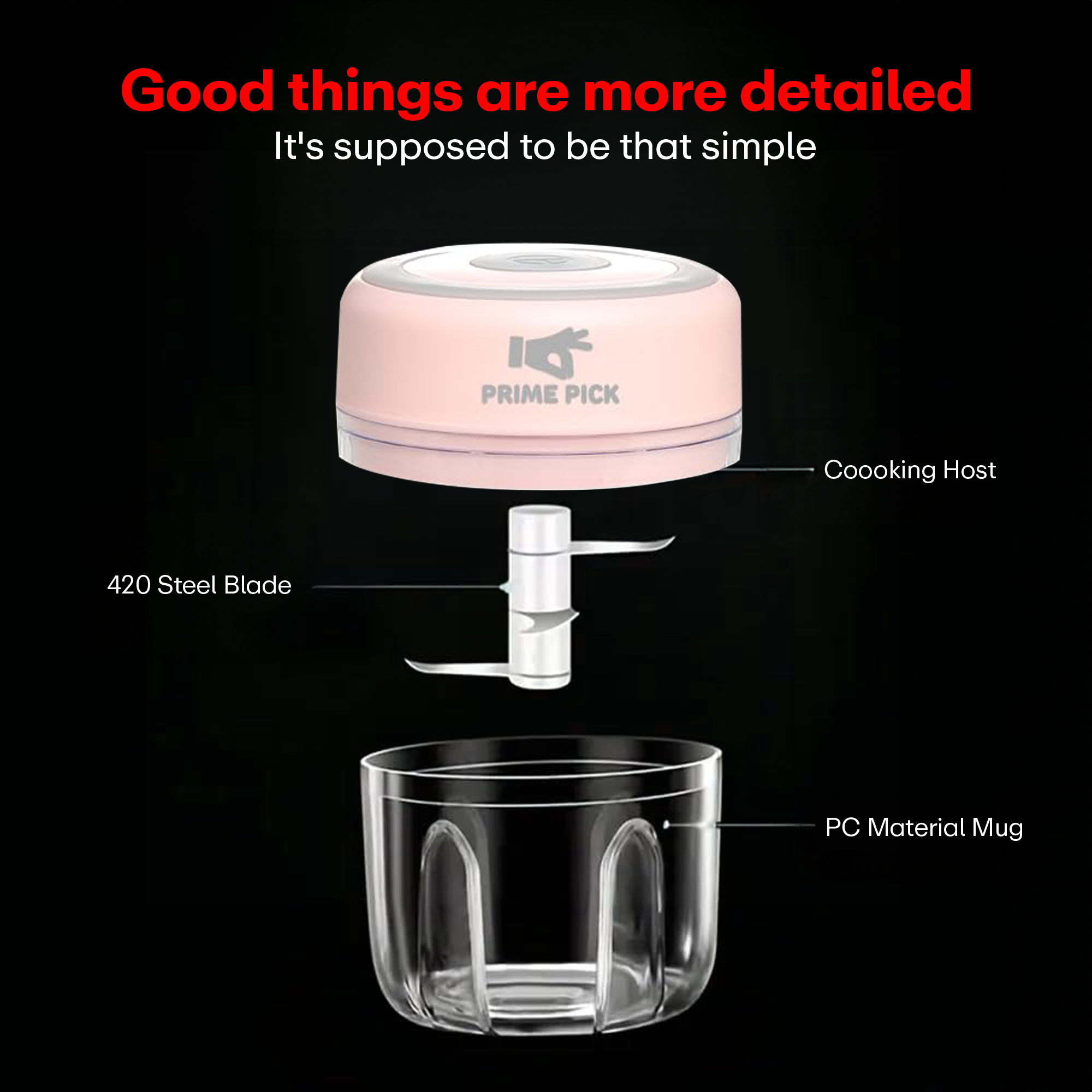 Prime Pick Rechargeable Mini Electric Chopper