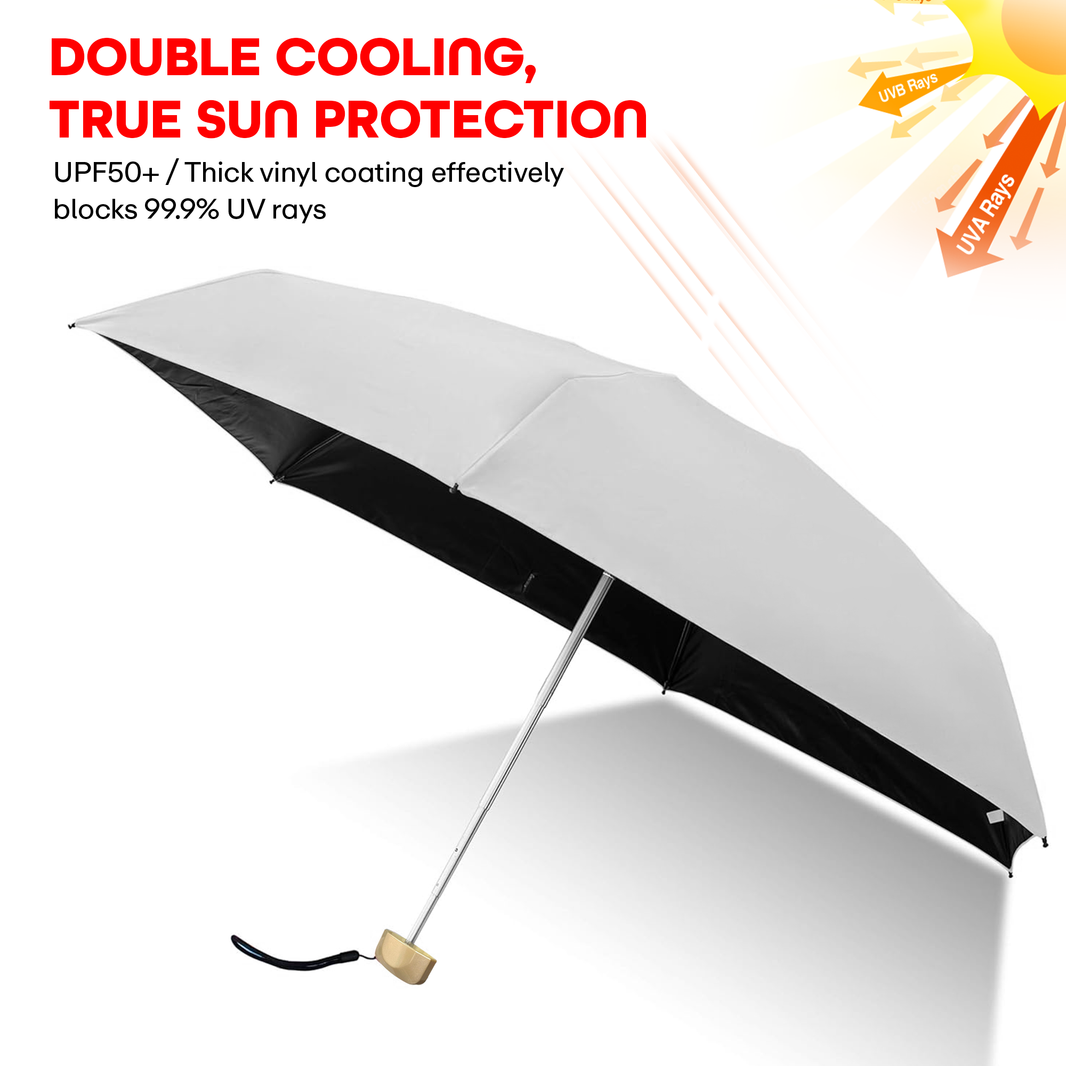 PRIME PICK Compact Travel Umbrella - Windproof & UV Protection Mini Umbrella with Anti-Slip Handle for Men, Women, & Kids - Lightweight, Foldable, 95% UV Block, Rain & Sun Coverage