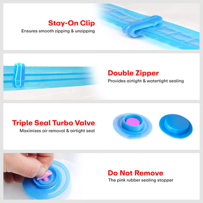 Prime Pick Vacuum Compression Storage Bags With Hand Pump Pack Of-5 Large (80X60)Cm