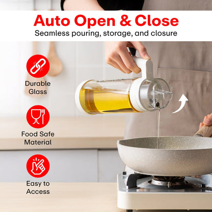 Prime Pick 700ml Oil Bottle – Auto-Open Lid