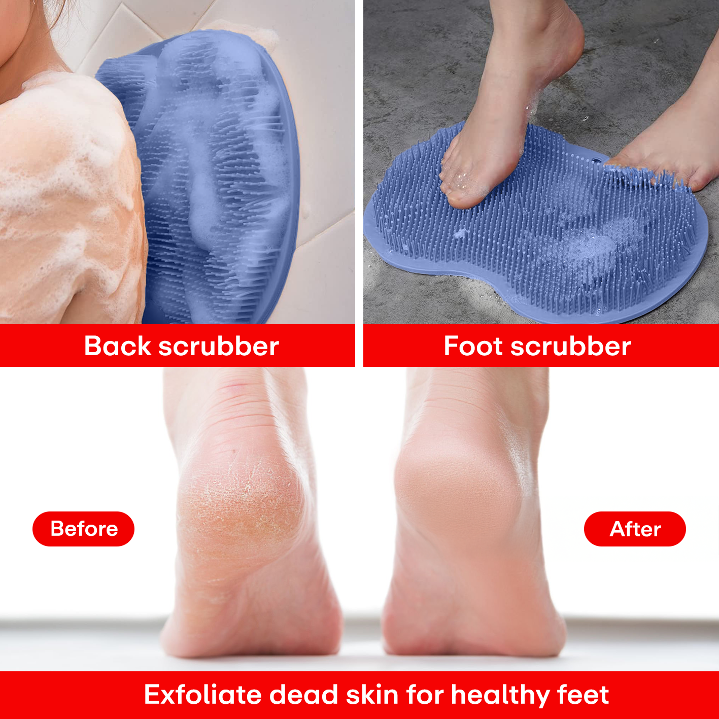 Prime Pick Shower Foot & Back Scrubber/Anti Slip Bathmat