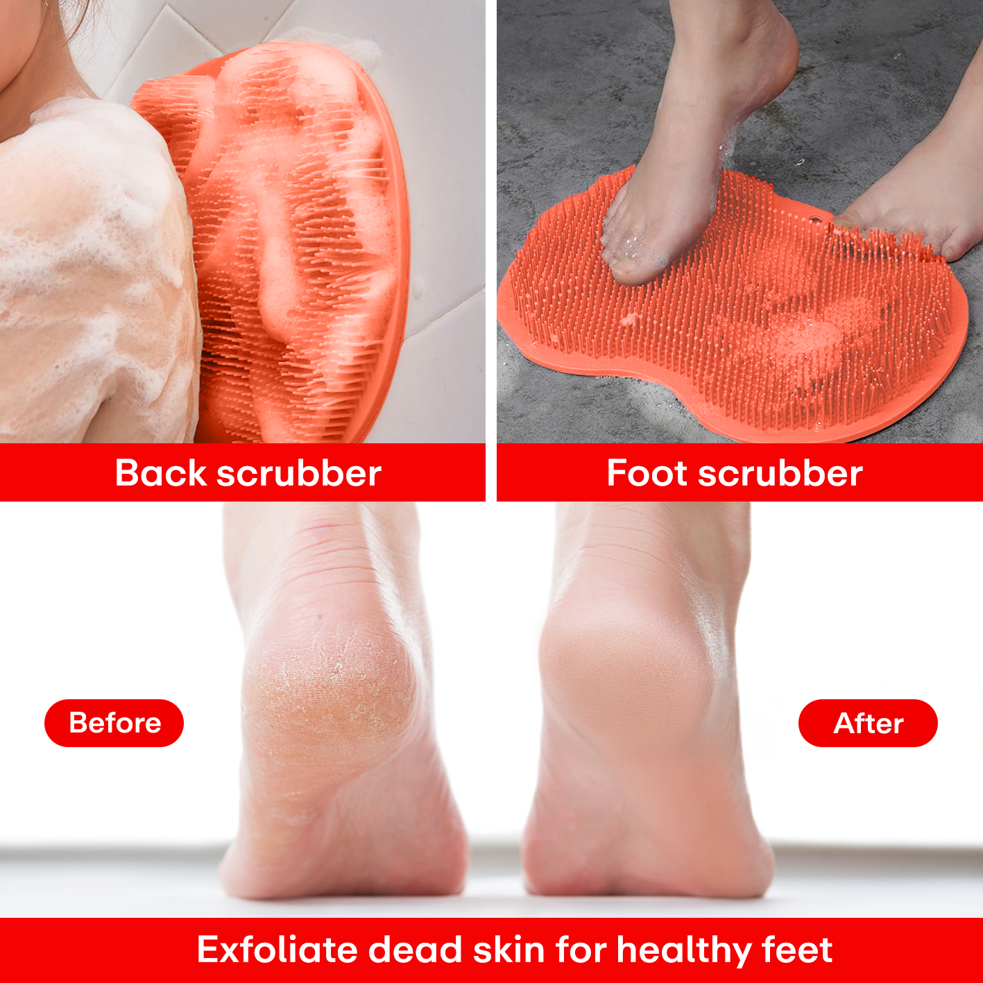 Prime Pick Shower Foot & Back Scrubber/Anti Slip Bathmat