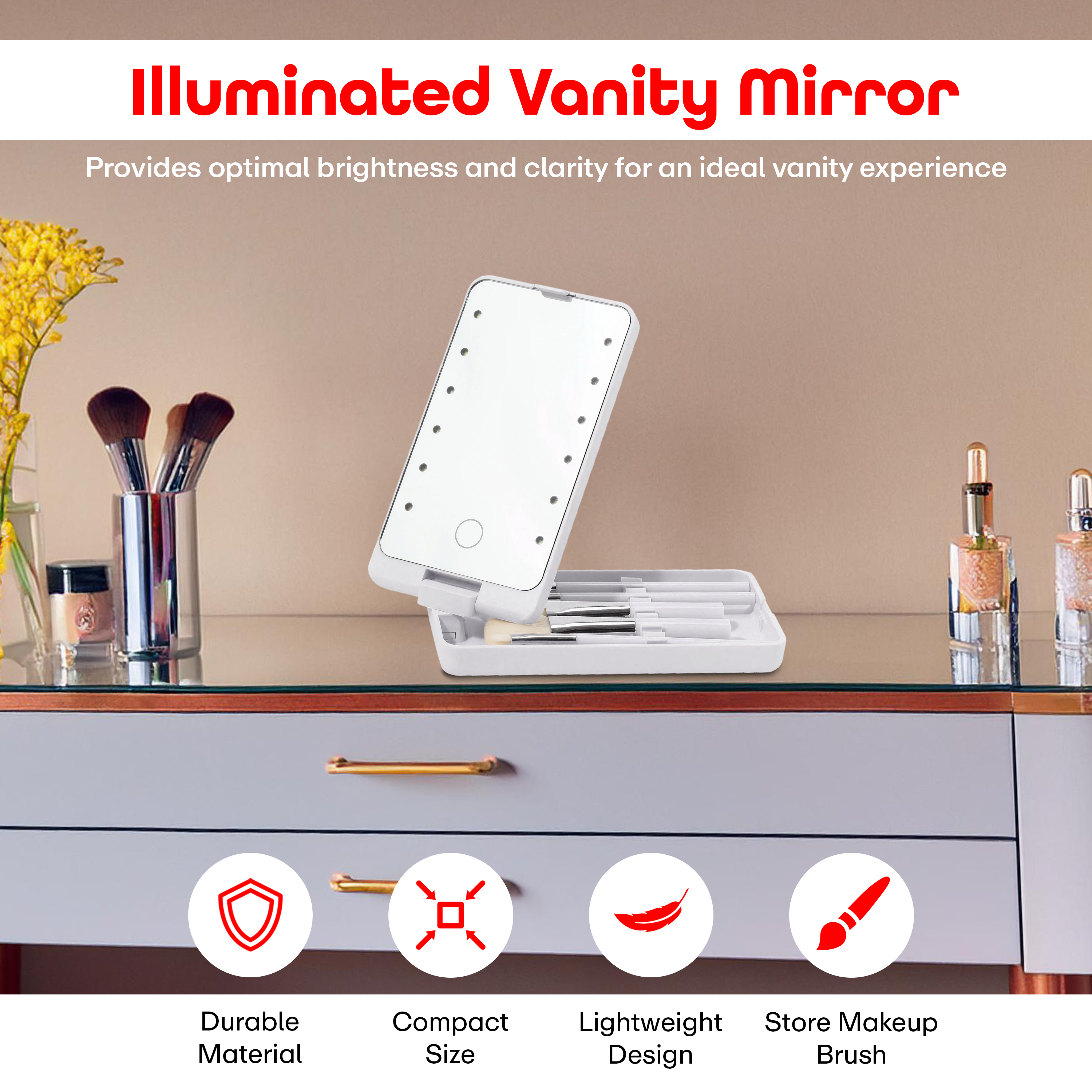 Prime Pick Led Portable Cosmetic Mirror