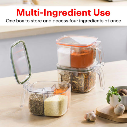 Prime Pick Multi-Grid Seasoning Box with Lid – Orange