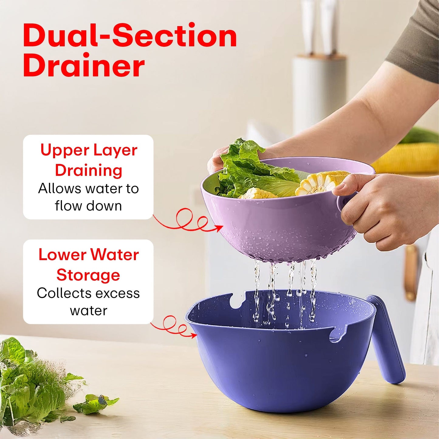 Prime Pick Vegetable/Fruit/Rice Wash Drain Basket – 2000ml