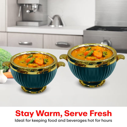 Prime Pick Luxury Casserole Set of-3 (1.2L+1.8L+3.2L) with Golden Finish