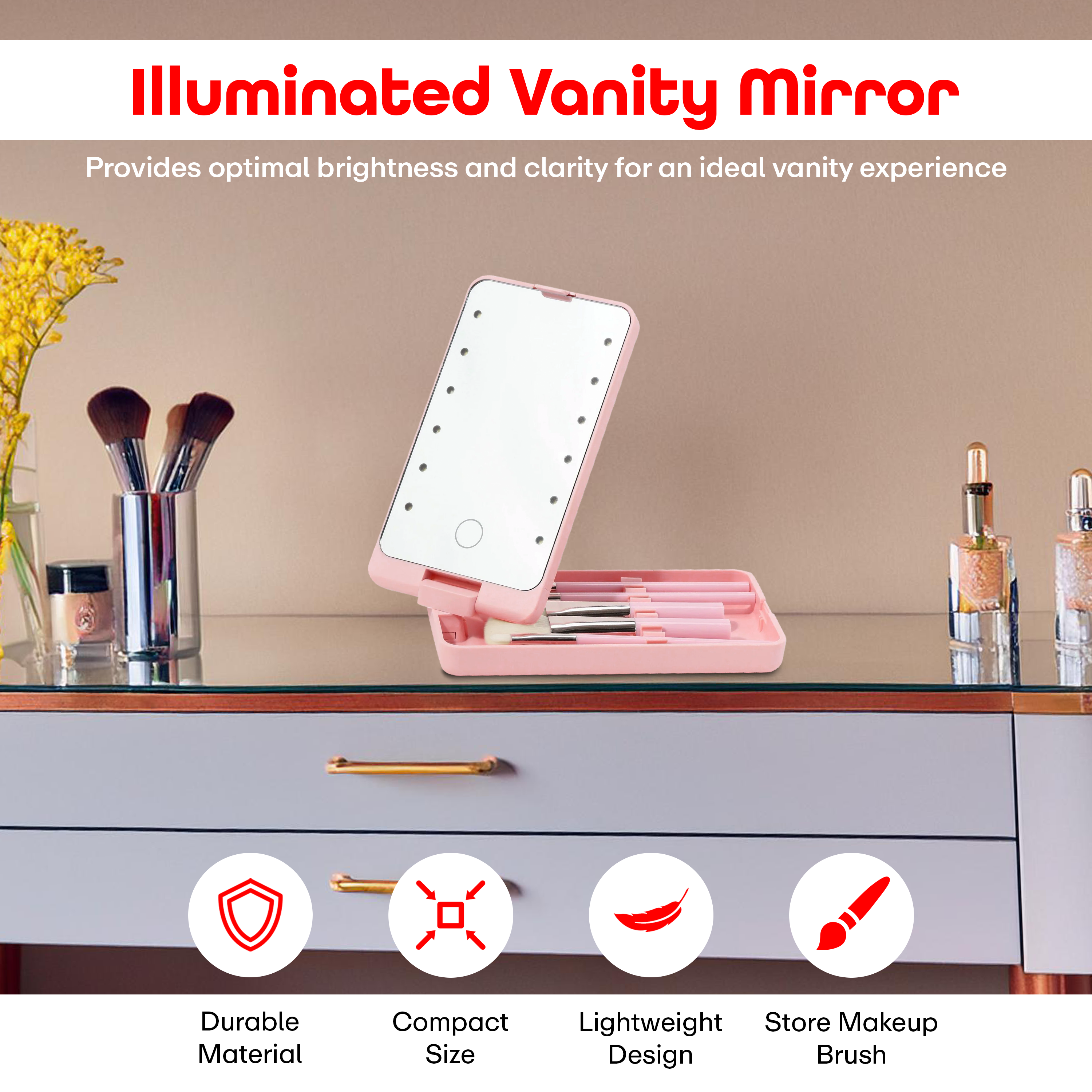 Prime Pick Led Portable Cosmetic Mirror