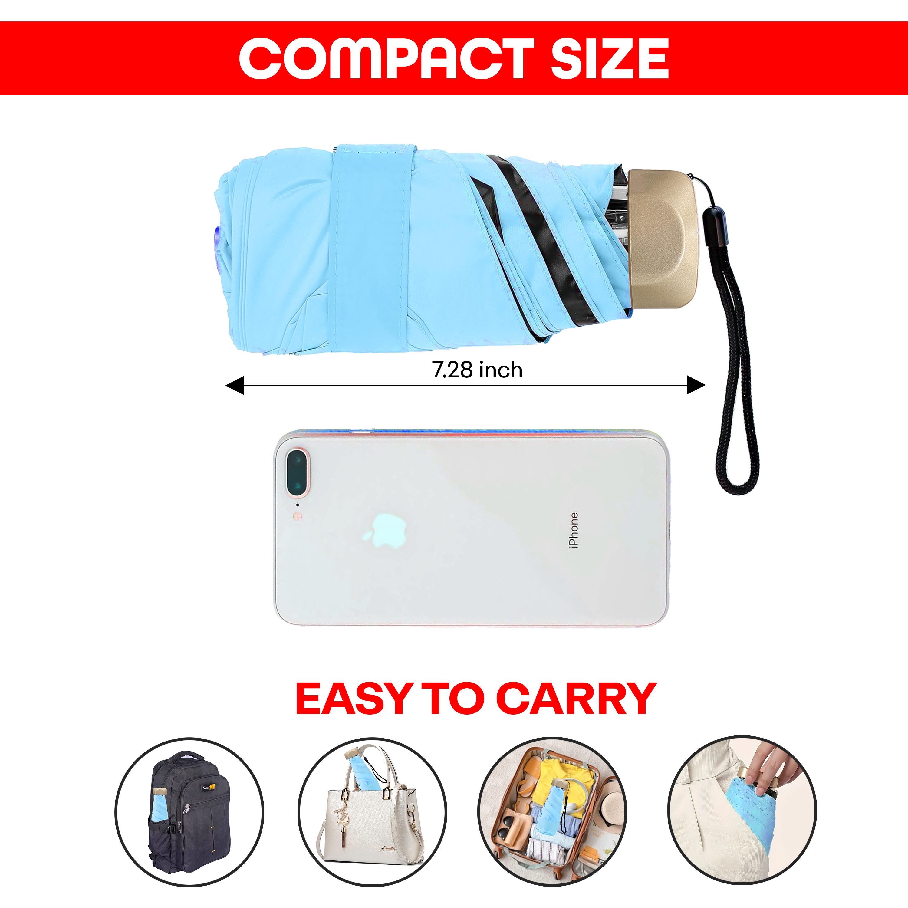 Prime Pick Compact Mini Travel Umbrella