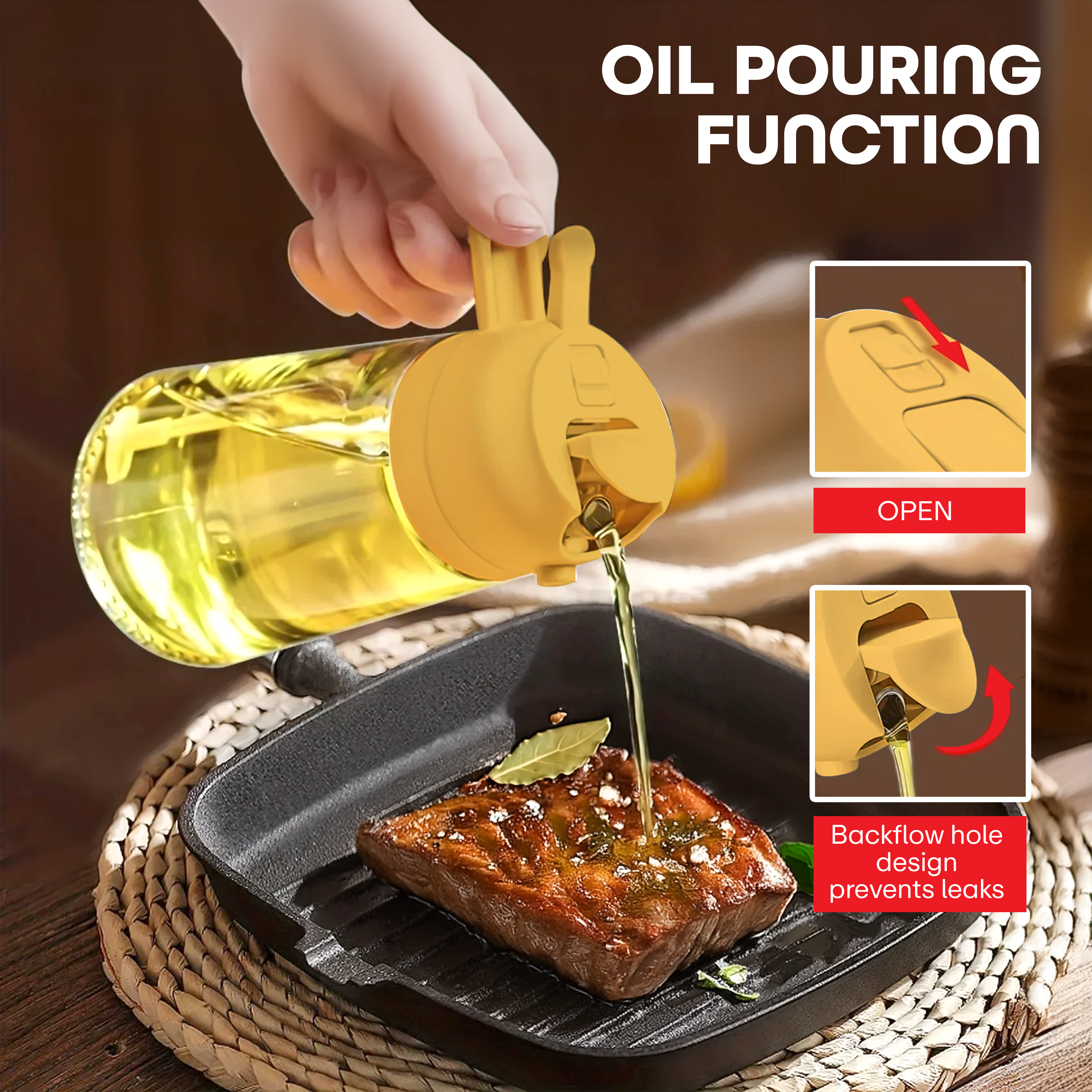 Prime Pick 2-In-1 Olive Oil Dispenser Bottle