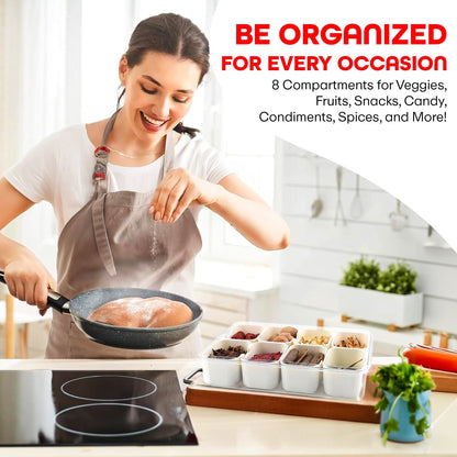 Prime Pick 8 Divider Spice Organizer Box