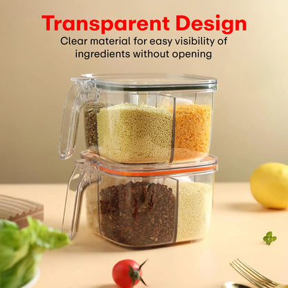 Prime Pick Multi-Grid Seasoning Box with Lid – Orange