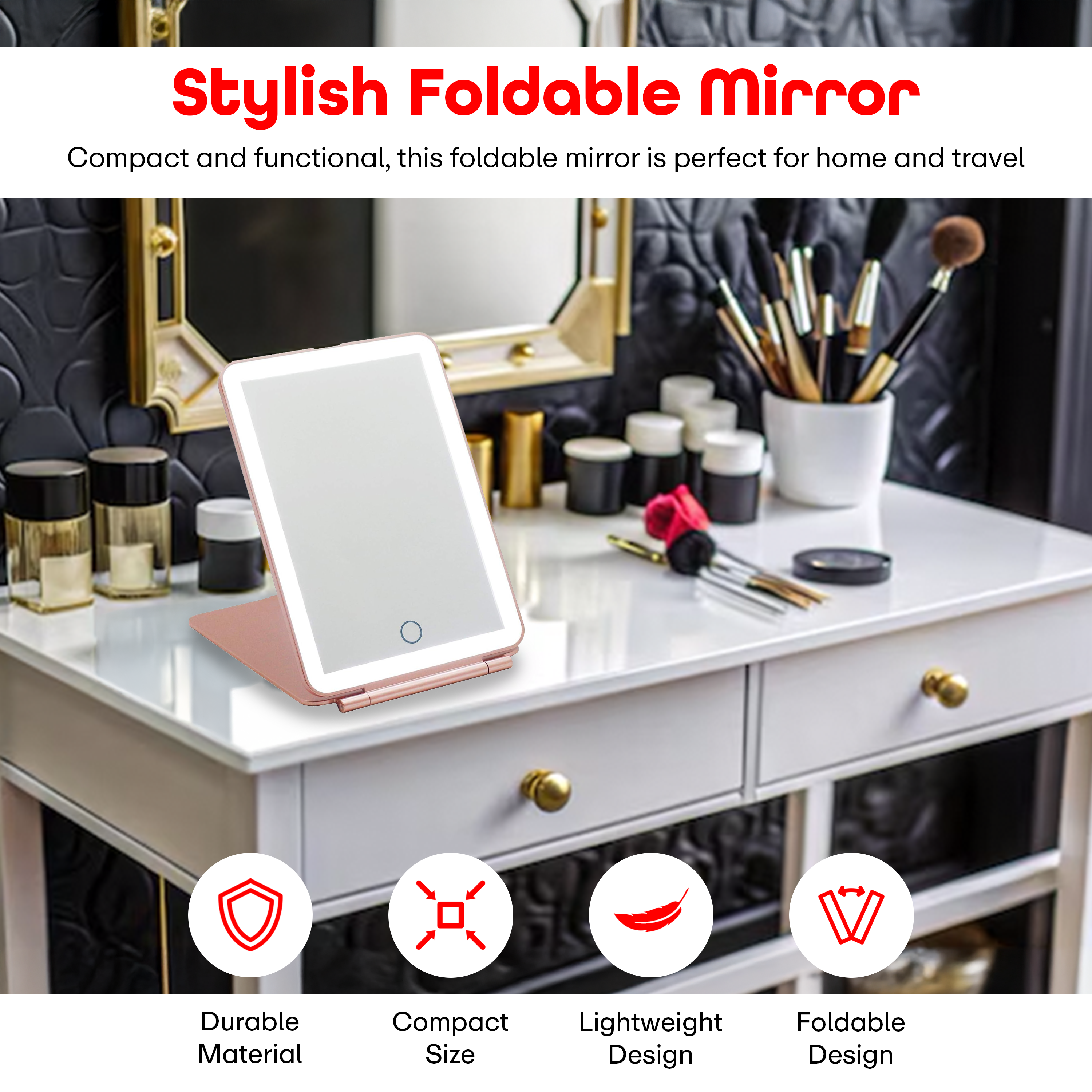 Prime Pick Led Rechargeable Travel Vanity Mirror