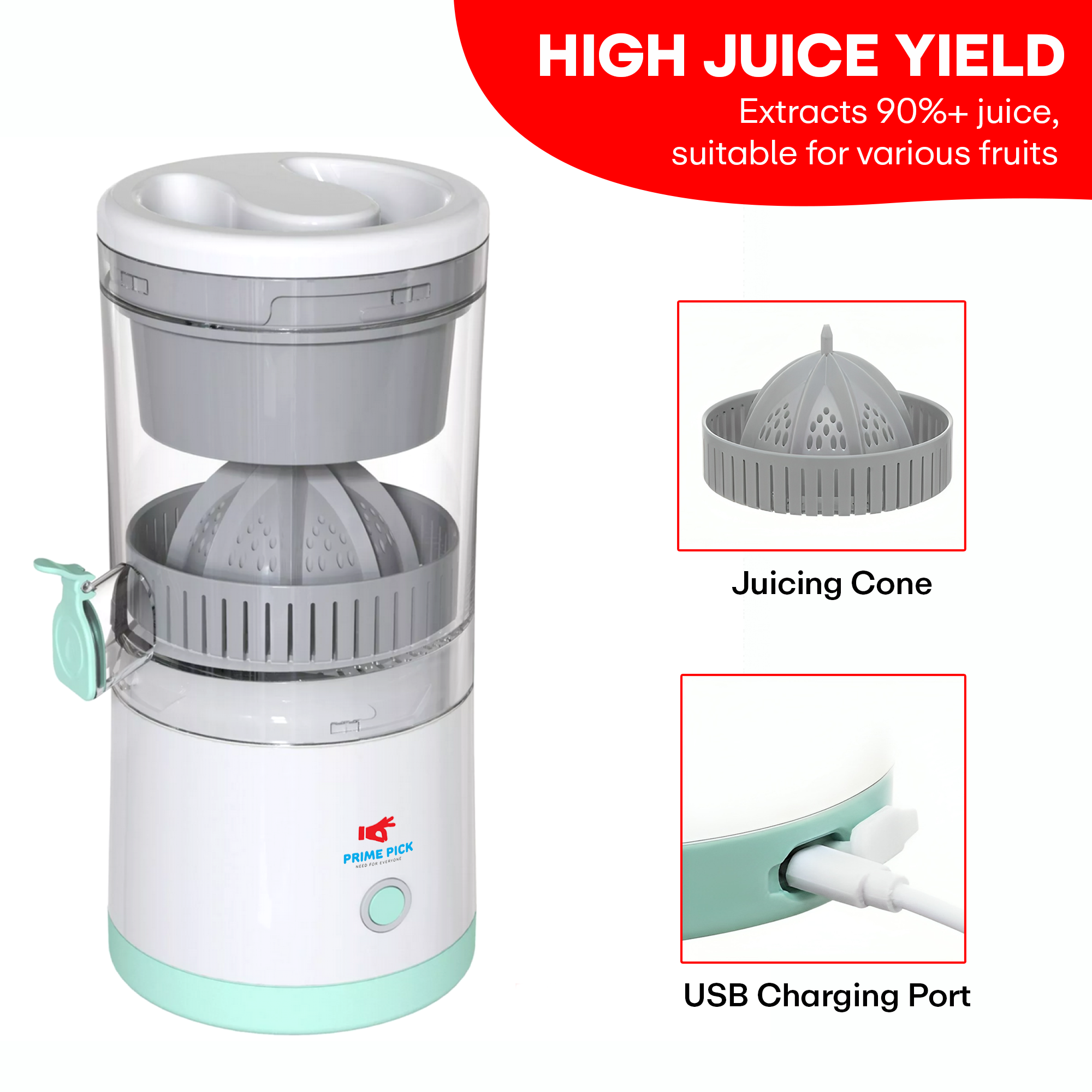 Prime Pick Rechargeable Portable Citrus Juicer