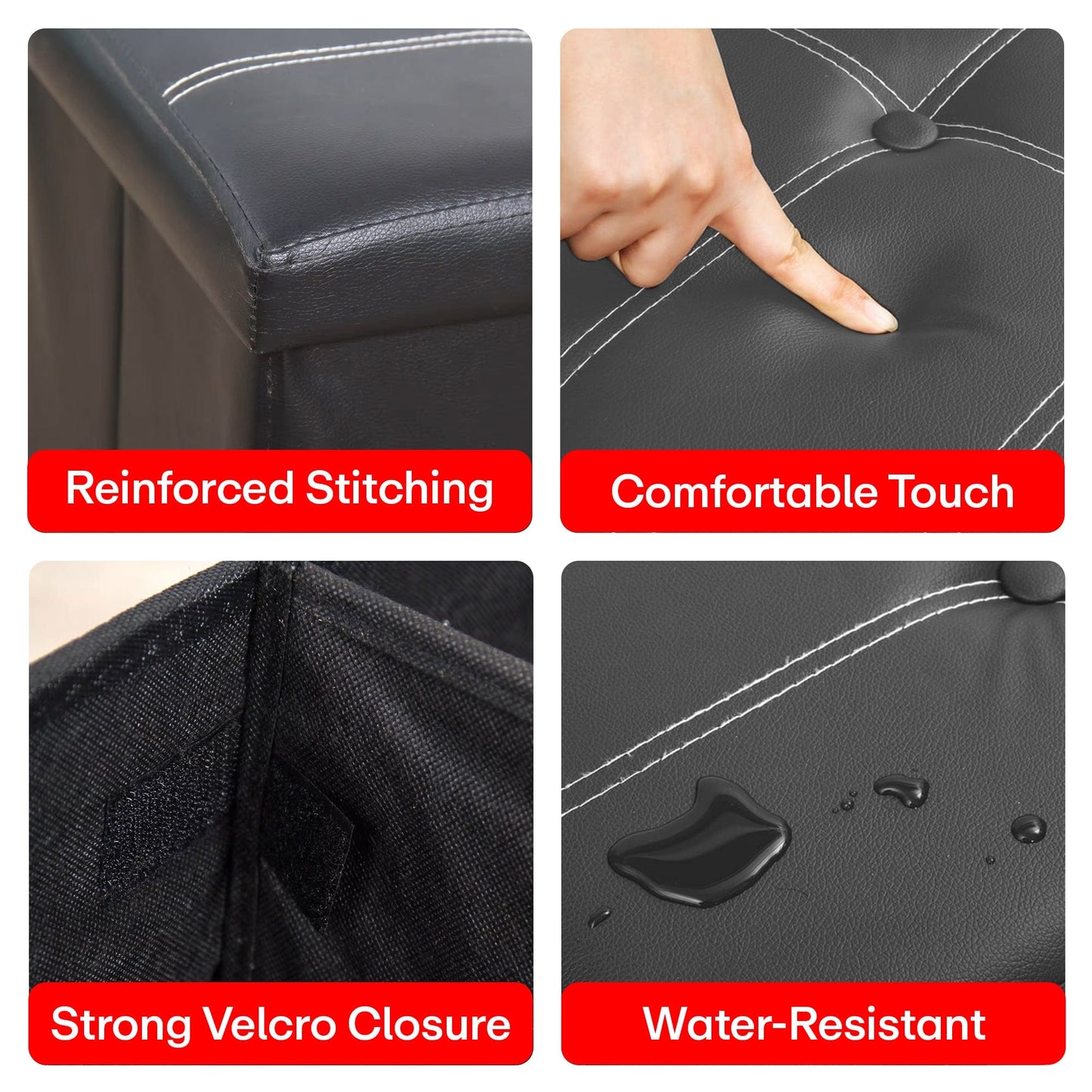 Prime Pick Leather Storage Stool