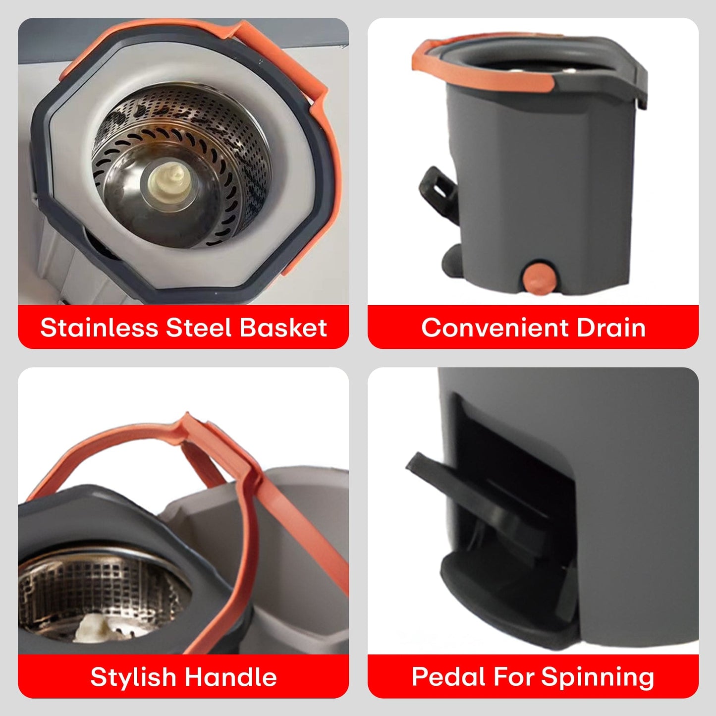 Prime Pick Twin Spin Mop With Pedal  With Triangle Mop Stand