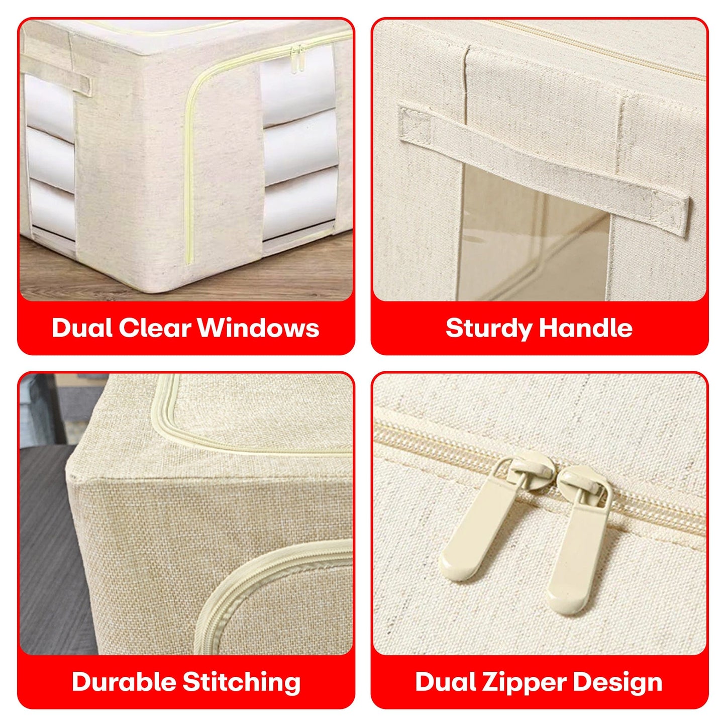 Prime Pick Cotton Jute Wardrobe Cloth Organizer