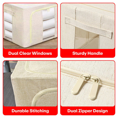 Prime Pick Cotton Jute Wardrobe Cloth Organizer