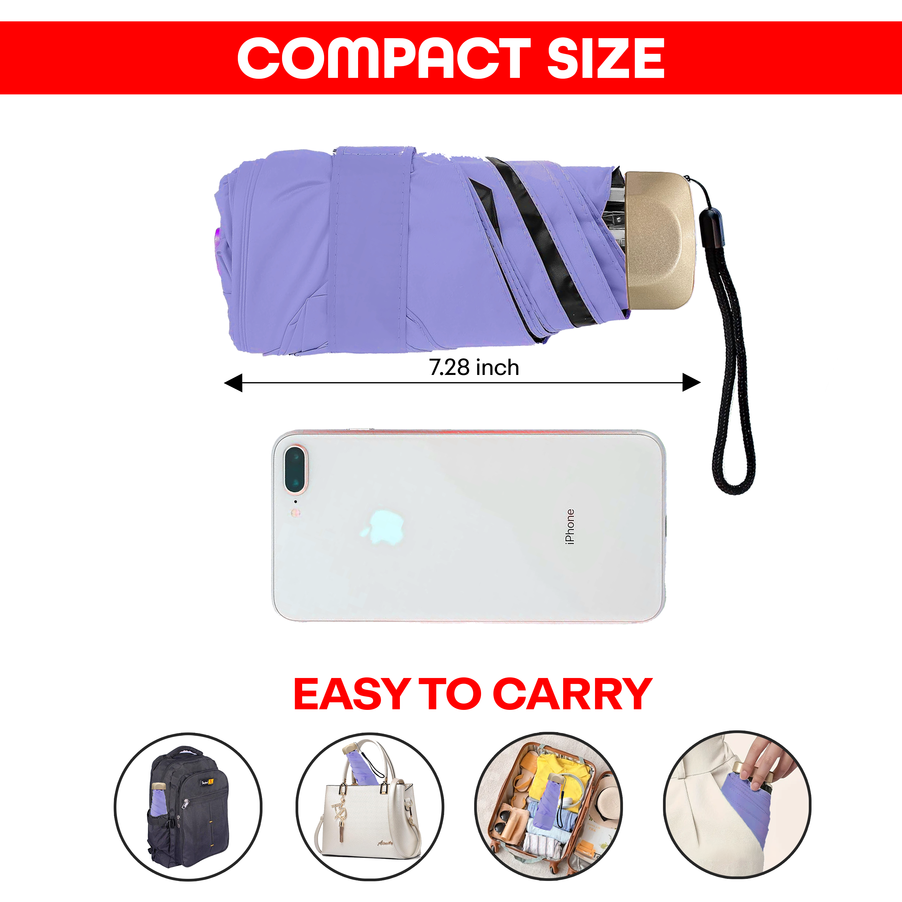 Prime Pick Compact Mini Travel Umbrella