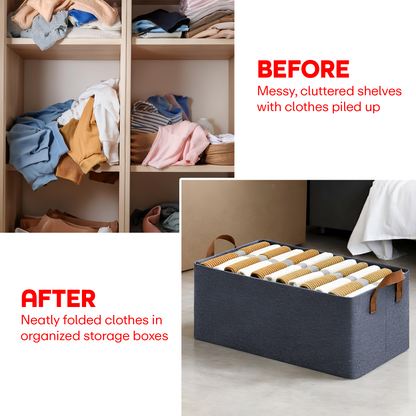 Prime Pick XL Oxford Cloth Organizer Durable Foldable Storage Box with Metal Frame