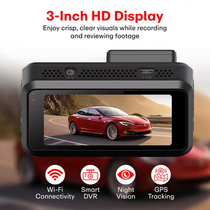 Wizry 3 In 1 Car Dash Camera Dvr (Acc)