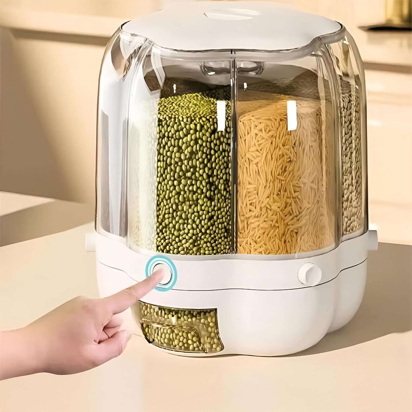 Prime Pick Grocery Organiser 360° Rotating With 6 Grid Dispenser