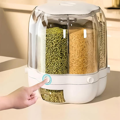 Prime Pick Grocery Organiser 360° Rotating With 6 Grid Dispenser