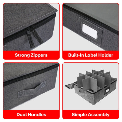 Prime Pick 12 Tea/Coffee Mugs Sets Storage Box With Lid