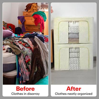 Prime Pick Cotton Jute Wardrobe Cloth Organizer