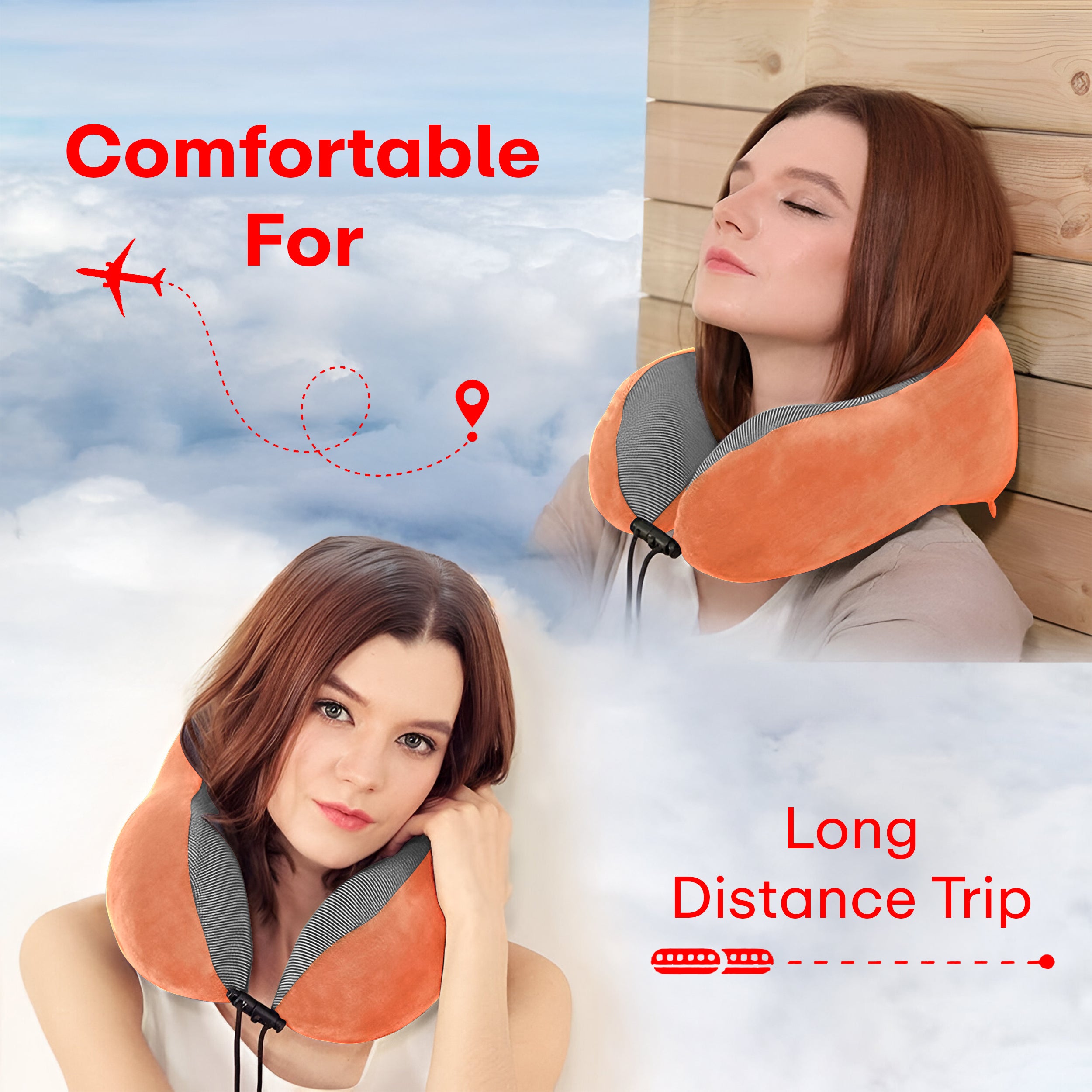 Prime Pick Extra Soft Memory Foam Travel Neck Pillow