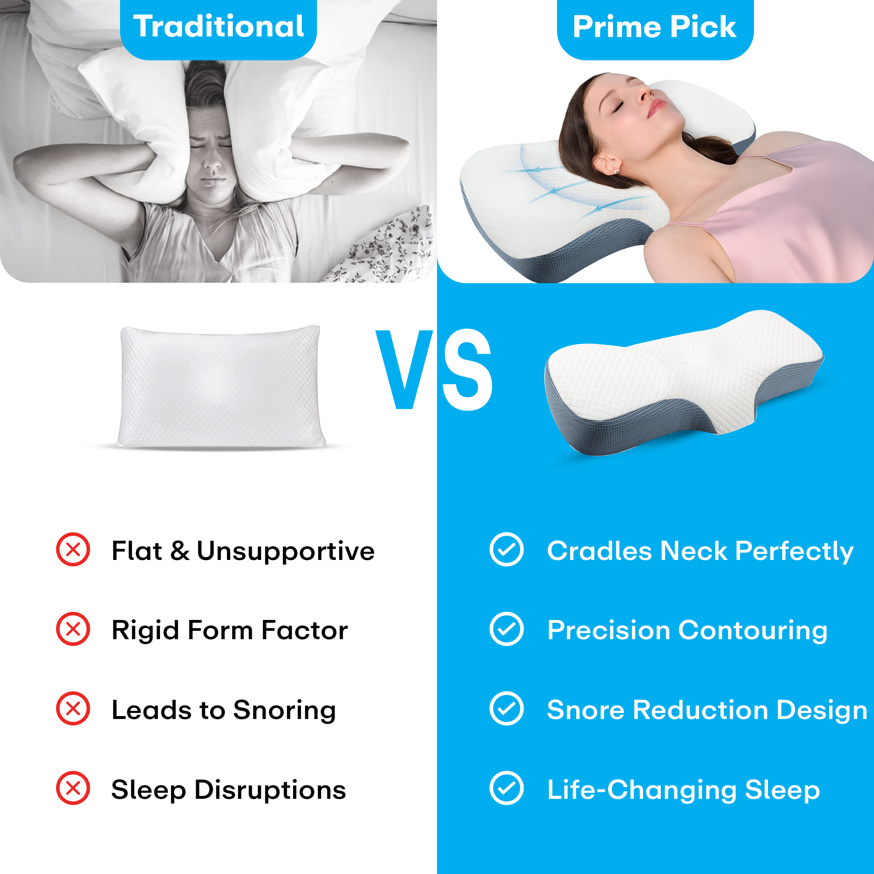 Prime Pick Memory Foam Pillows For Neck And Shoulder