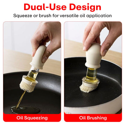 Prime Pick 180ml Oil Dispenser Bottle with Silicone Built-in Brush