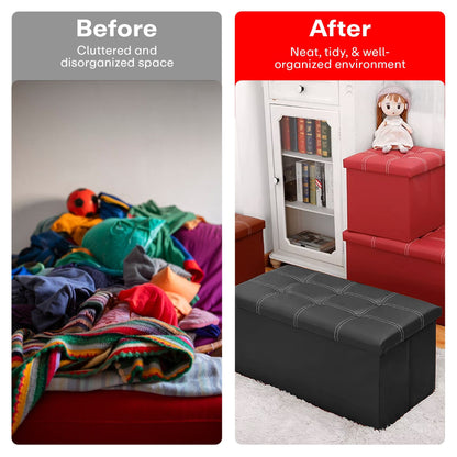 Prime Pick Leather Storage Stool