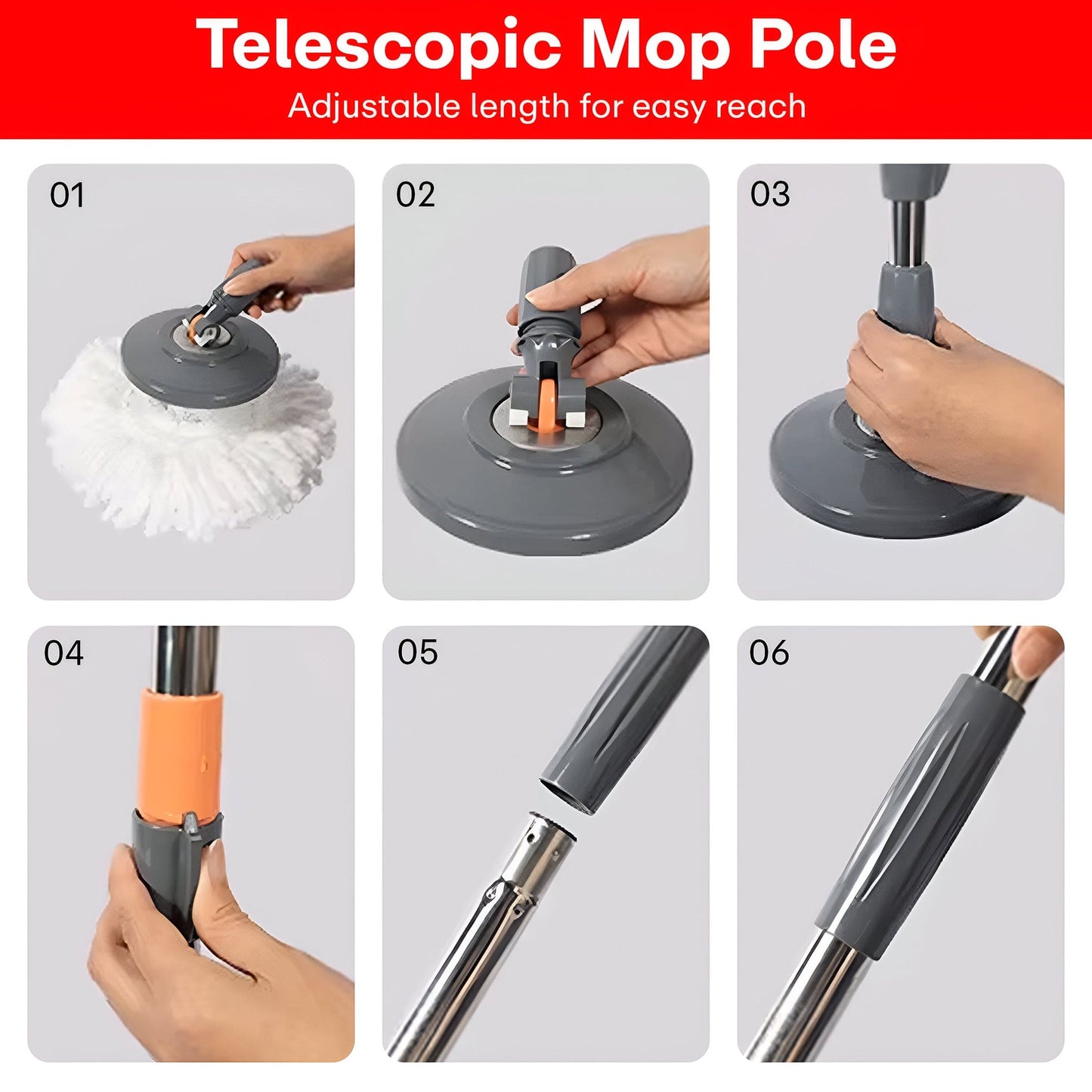 Prime Pick Spin Mop With Wheels Stainless Steel Basket