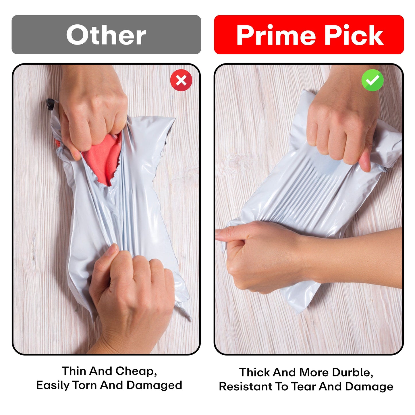 Prime Pick Tamper Proof Courier Bags 7X10 Inches Pack Of-100