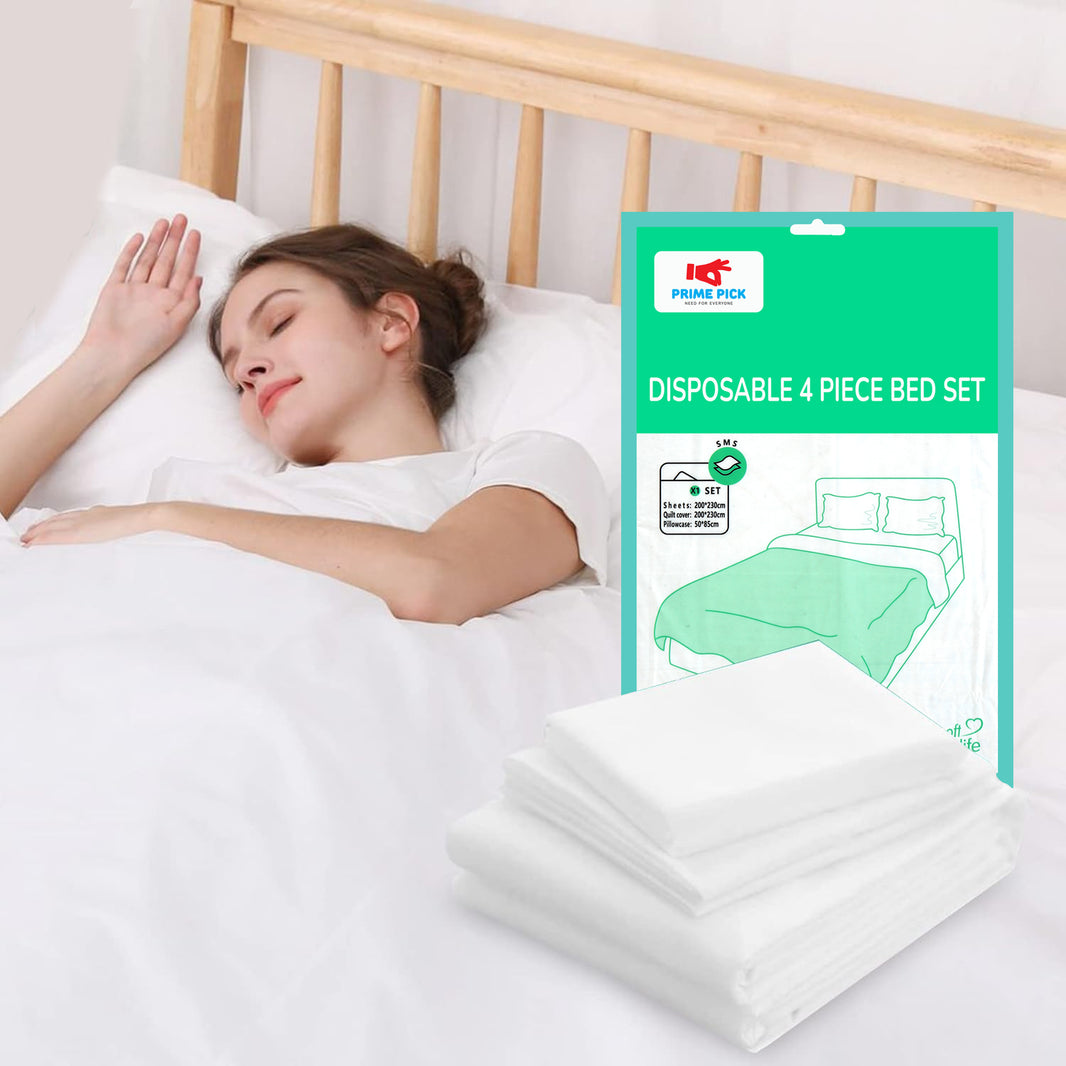 Disposable 4 Piece Bed Set