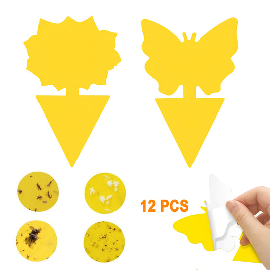 Prime Pick Sticky Traps Set of 12 – Strong Adhesive Insect & Pest Catcher for Home, Kitchen & Garden