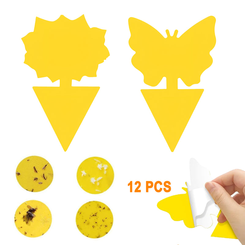 Prime Pick Sticky Traps Set of 12 – Strong Adhesive Insect & Pest Catcher for Home, Kitchen & Garden