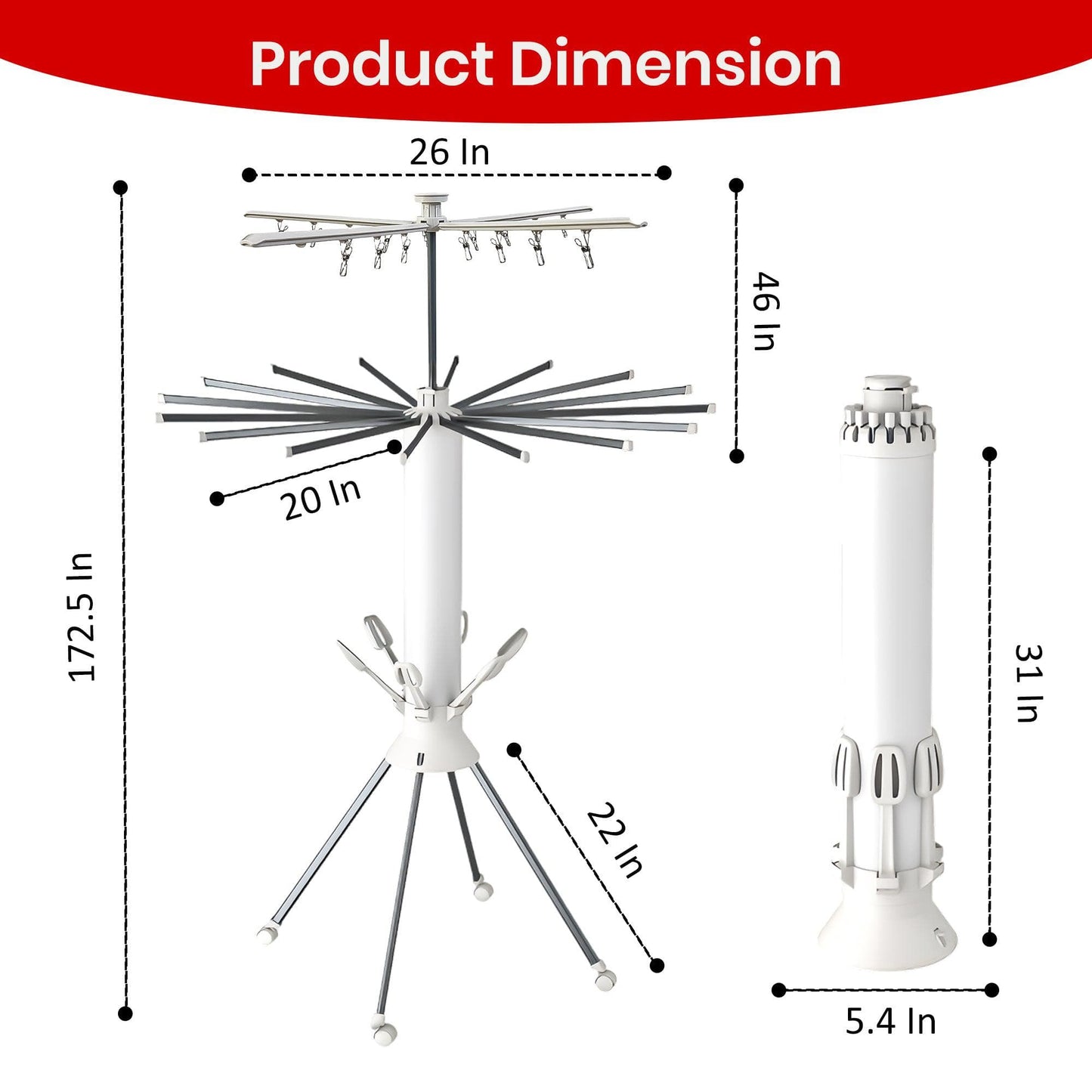 Prime Pick 4 Feets Double Tiers Drying Rack-S