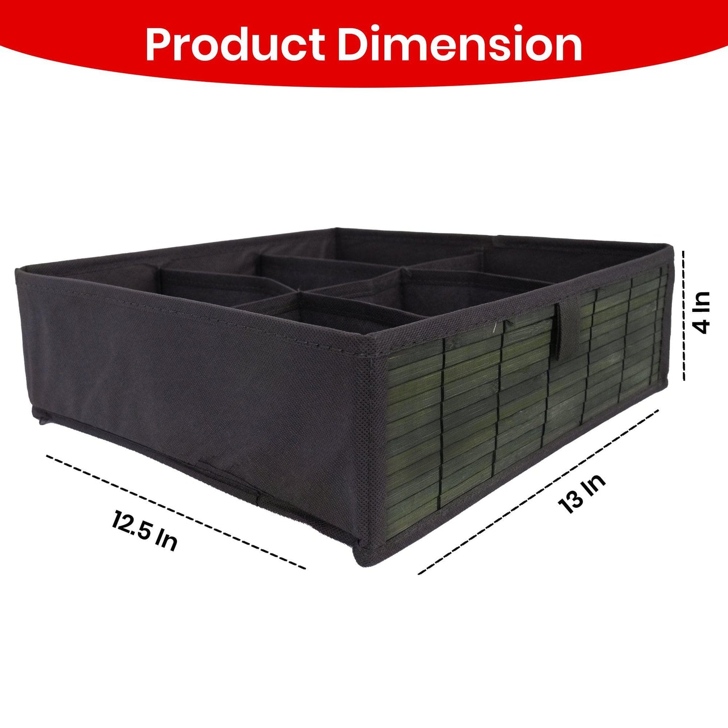 Foldable Premium Bamboo Cloth Organizer with 6 Compartments