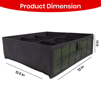 Foldable Premium Bamboo Cloth Organizer with 6 Compartments