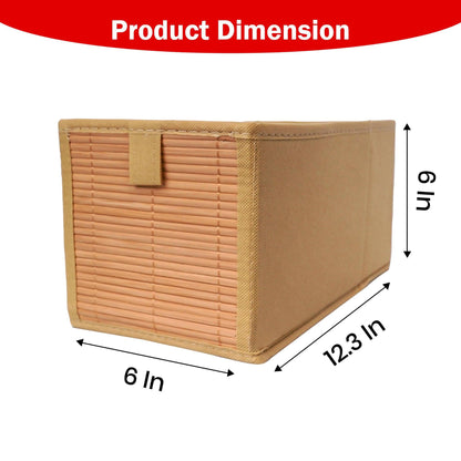 Foldable Beige Bamboo Cloth Organizer Box