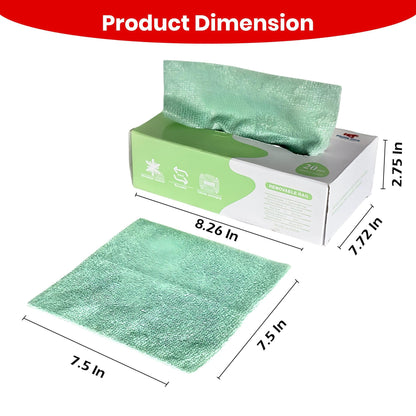 Microfiber Cleaning & Drying Wipes Matcha Green 20×20 cm – Pack of 20