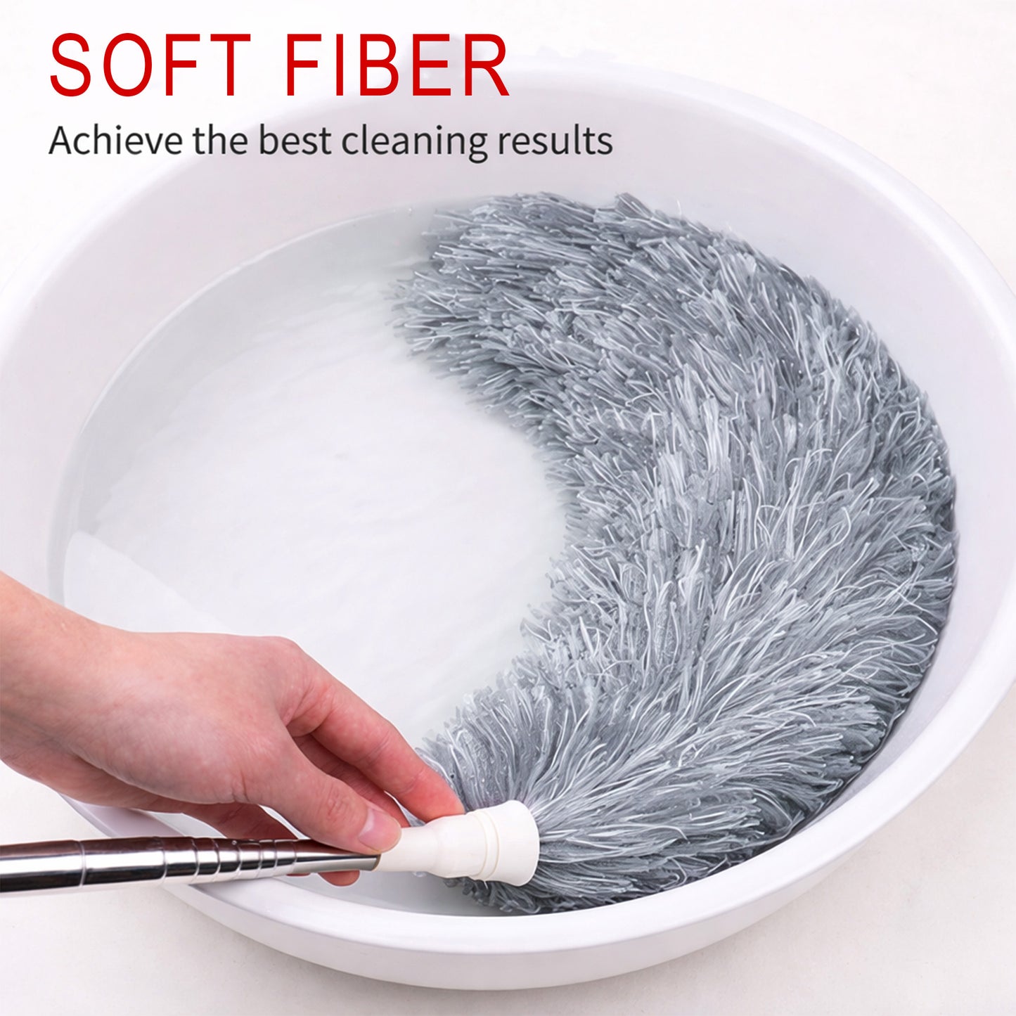 Prime Pick Microfiber Telescopic Duster 2.5m | Extendable Pole for High Ceiling, Fan & Cobweb Cleaning | Washable, Bendable Head Dust Cleaner