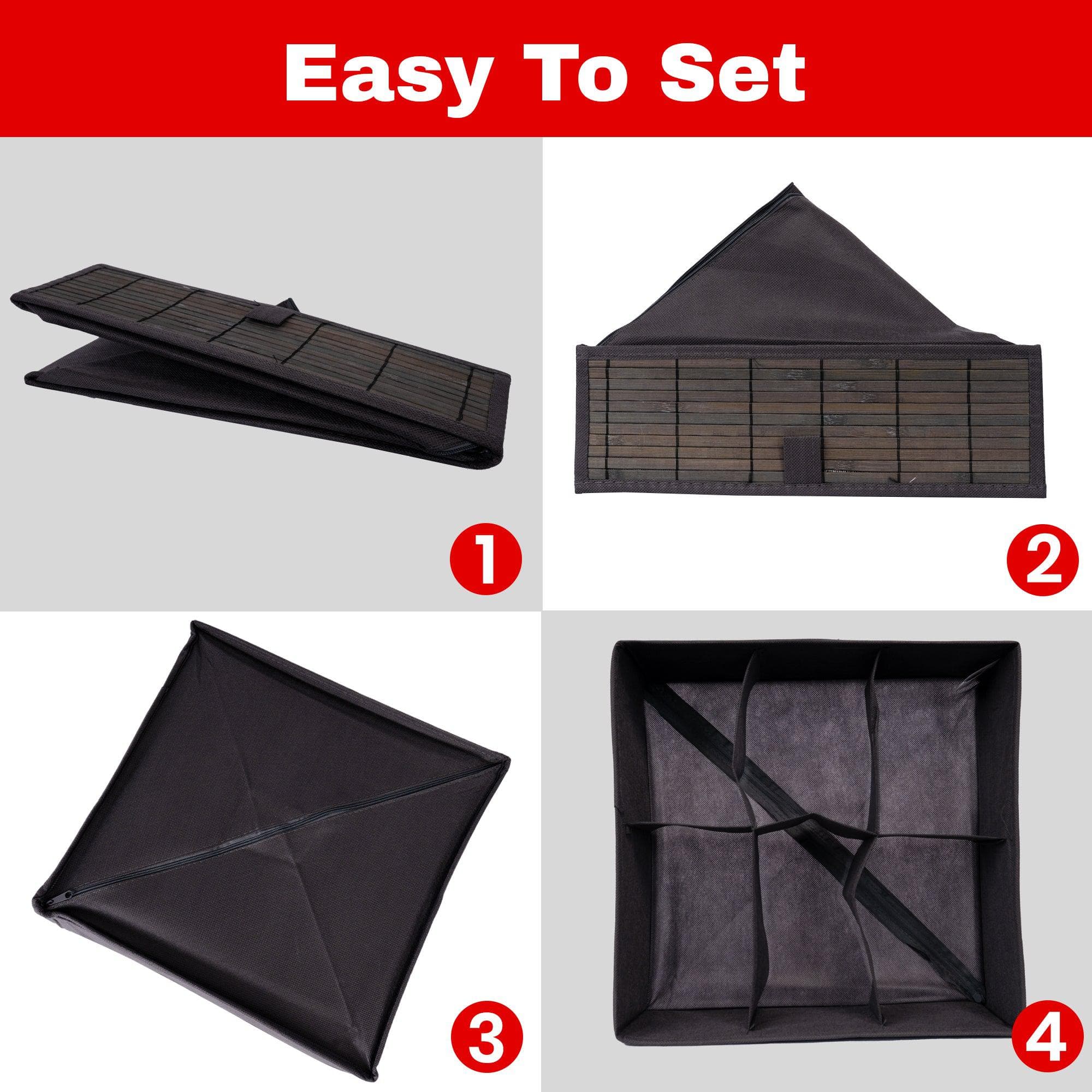Foldable Premium Bamboo Cloth Organizer with 6 Compartments