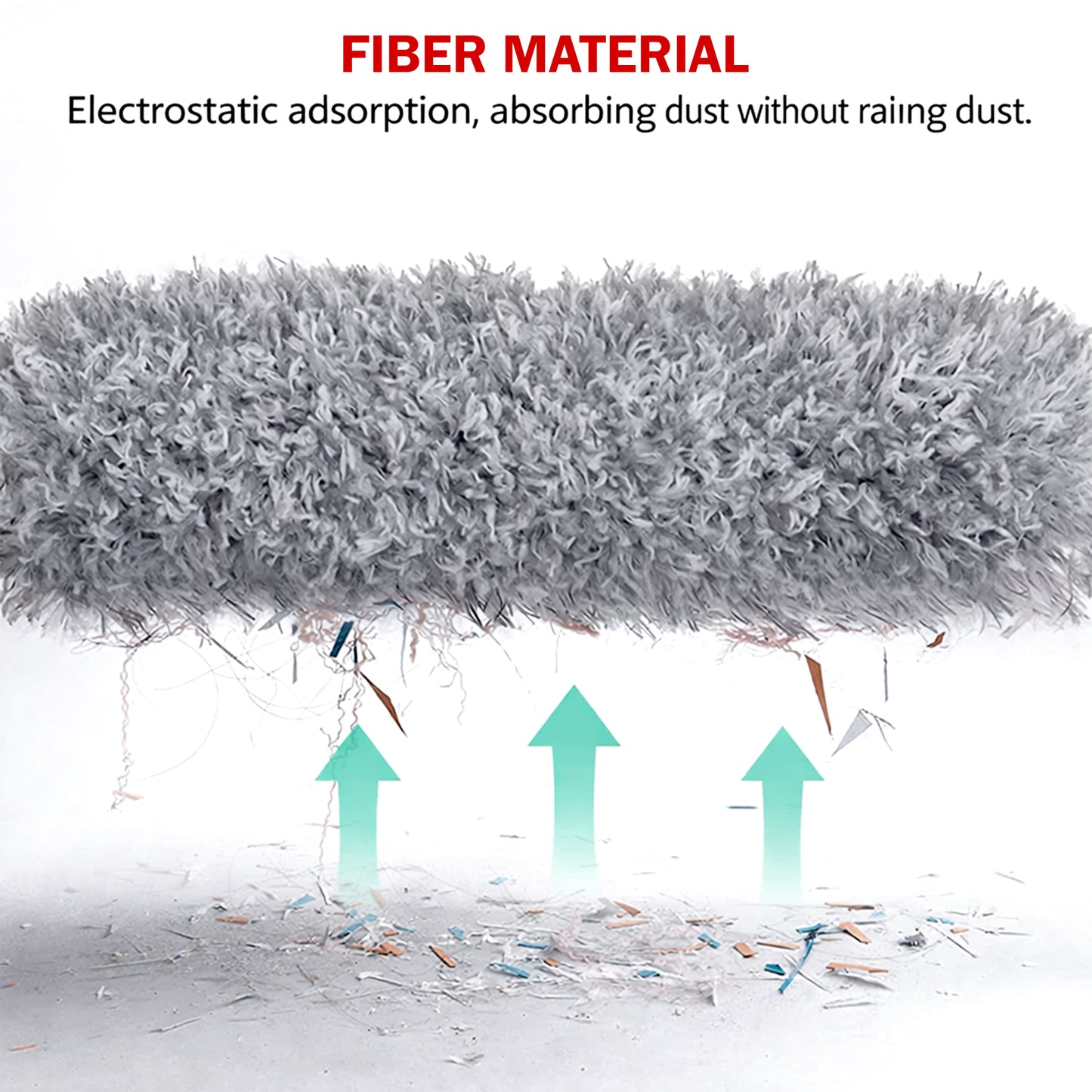 Prime Pick Microfiber Telescopic Duster 2.5m | Extendable Pole for High Ceiling, Fan & Cobweb Cleaning | Washable, Bendable Head Dust Cleaner