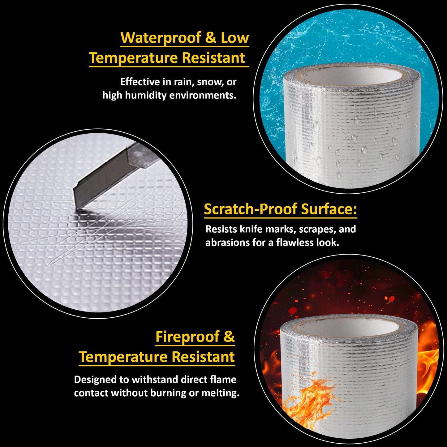 Waterproof Aluminium Rubber Tape 5M