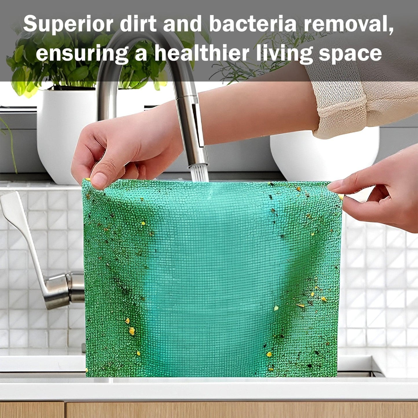 Microfiber Cleaning & Drying Wipes Matcha Green 20×20 cm – Pack of 20