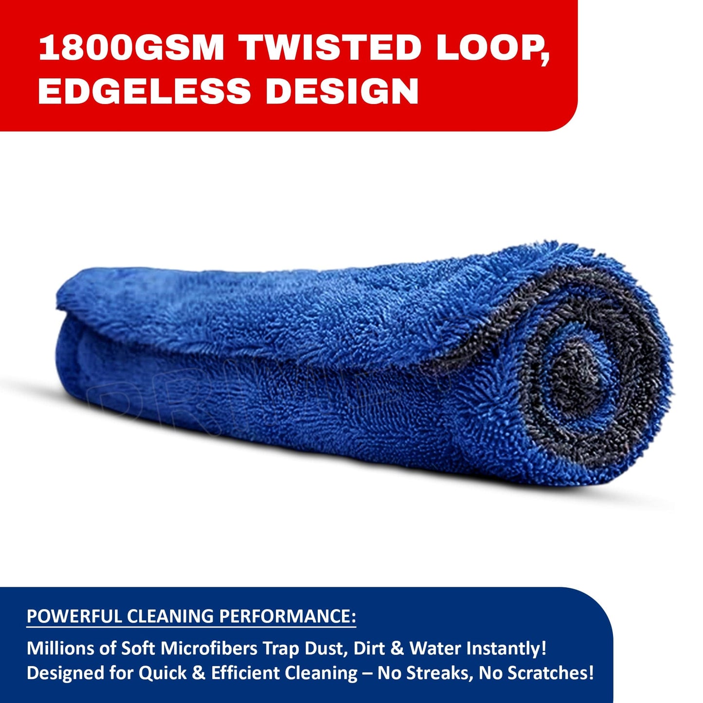 Prime Pick 1800GSM Double-Sided Microfiber Car Cleaning Cloth
