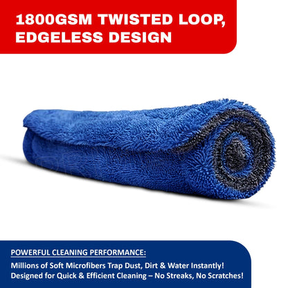Prime Pick 1800GSM Double-Sided Microfiber Car Cleaning Cloth